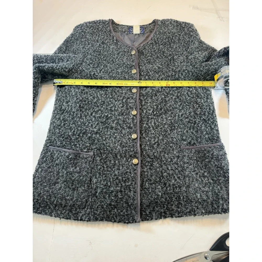 Vintage Willow Ridge Wool Blend‎ Boucle Cardigan Jacket Wmns 18 Cottage Core USA
